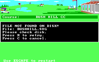 Mean 18 (DOS) screenshot: File not found saved disk to load (EGA)