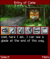 Friday the 13th (J2ME) screenshot: Entering Camp Crystal Lake... Camp Blood!