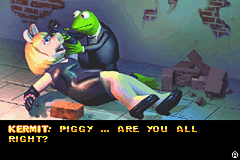 Spy Muppets: License to Croak (Game Boy Advance) screenshot: Kermit and Piggy.