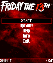 Friday the 13th (J2ME) screenshot: Main menu