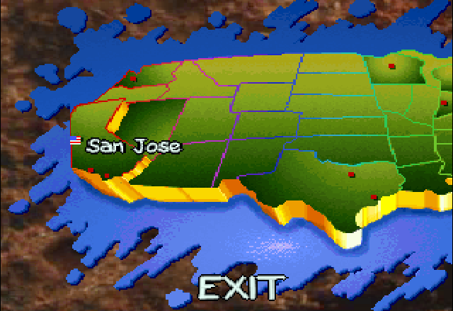 Supercross 3D (Jaguar) screenshot: Practice map screen