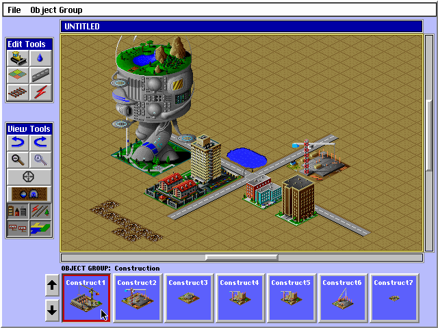SimCity 2000: Urban Renewal Kit (DOS) screenshot: Place & Print your city!