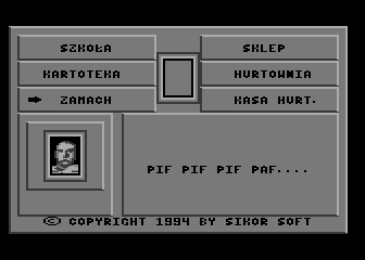 Teacher Killer (Atari 8-bit) screenshot: Firing colt