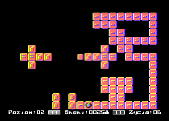 Jumping Jack (Atari 8-bit) screenshot: Huge chain reaction