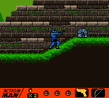 Action Man: Search for Base X (Game Boy Color) screenshot: Eliminate robot.