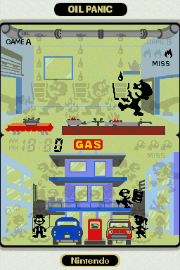 Game & Watch Collection (Nintendo DS) screenshot: Oil Panic