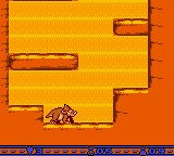 The Land Before Time (Game Boy Color) screenshot: In the hole