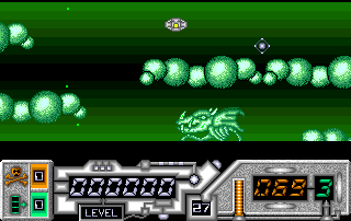 Netherworld (Amiga) screenshot: You must collect diamonds and avoid the dangers.