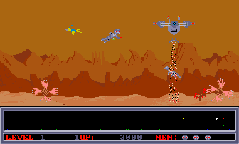 Space Ranger (Amiga) screenshot: You must prevent the wild life from being beamed off the planet.
