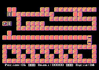 Jumping Jack (Atari 8-bit) screenshot: Level 1