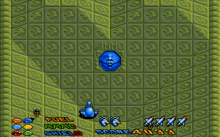 Stargoose Warrior (Amiga) screenshot: Enter the ammo tunnel to gain more ammo.