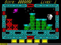 NorthStar (ZX Spectrum) screenshot: Jumping half-ball are quite annoying enemies