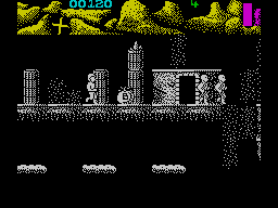 Ninja Commando (ZX Spectrum) screenshot: Take bombs