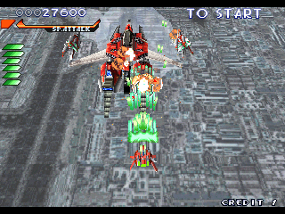 RayStorm (Arcade) screenshot: Over the city