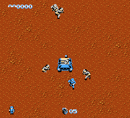 Commando (NES) screenshot: They want make roadkill