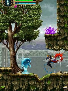 Soul of Darkness (J2ME) screenshot: Fighting a water elemental.