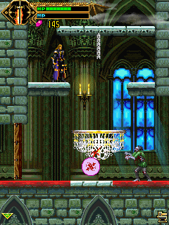 Soul of Darkness (J2ME) screenshot: Crushing zombies with a chandelier.