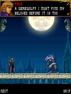 Soul of Darkness (J2ME) screenshot: Meeting a werewolf.