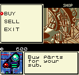 Dive Alert: Becky's Version (Neo Geo Pocket Color) screenshot: Shopping for new parts.
