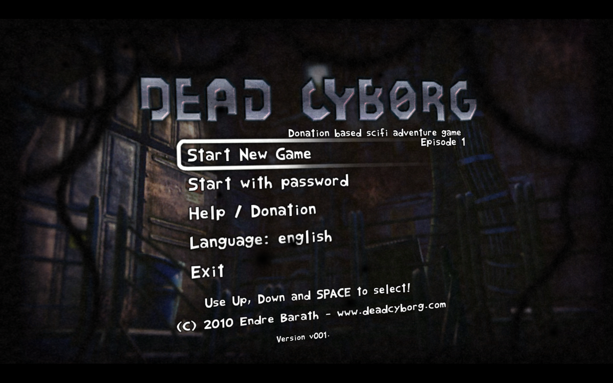 Dead Cyborg: Episode 1 (Windows) screenshot: Title screen