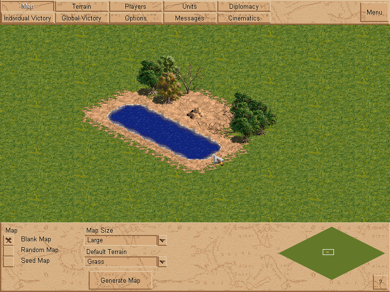 Age of Empires (Windows) screenshot: Creating a scenario