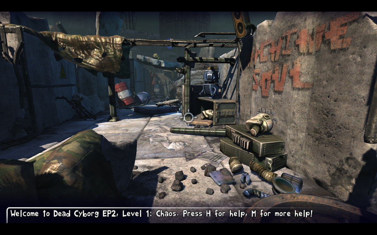 Dead Cyborg: Episode 2 (Windows) screenshot: Starting location of level 1