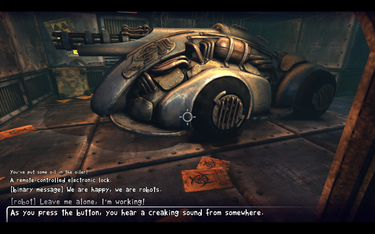 Dead Cyborg: Episode 1 (Windows) screenshot: A Gauss cannon mounted on a vehicle.