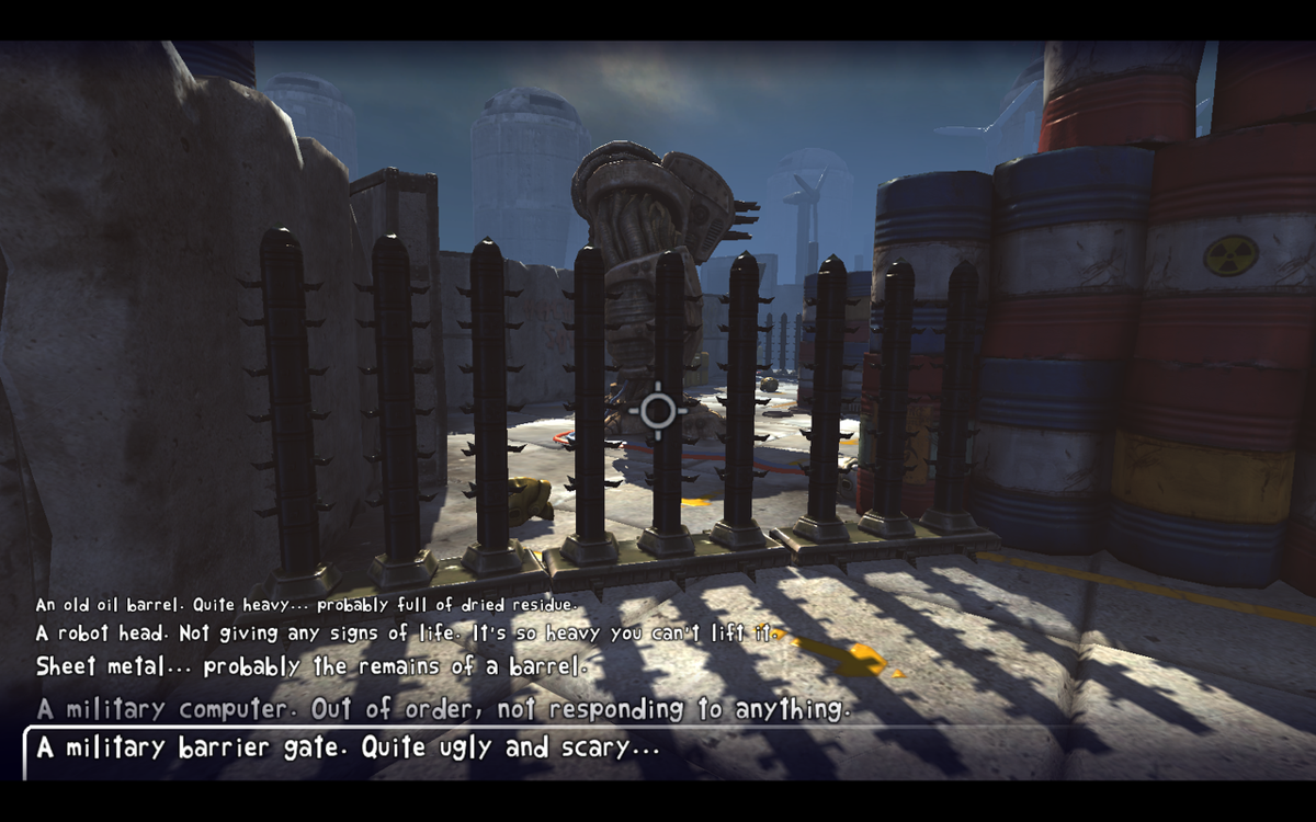 Dead Cyborg: Episode 2 (Windows) screenshot: A military gate that needs to be lowered.