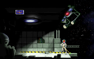 Space Quest II: Roger Wilco in Vohaul's Revenge (Windows) screenshot: Roger on duty at Xenon Orbital Station 4
