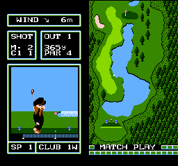 Golf: Japan Course (NES) screenshot: Playing against the computer in Match play