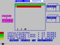 Farmer (ZX Spectrum) screenshot: Farm map (48 KB version)