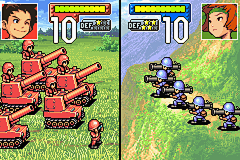 Advance Wars (Game Boy Advance) screenshot: Mountains give bonuses to defense.