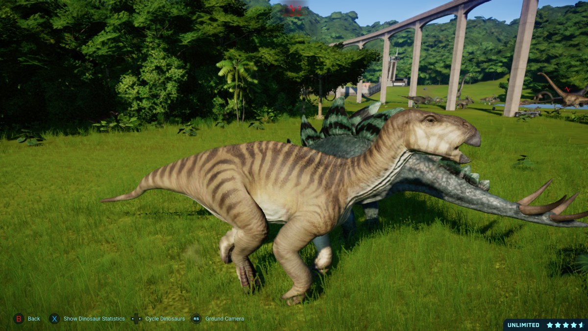 Jurassic World: Evolution - Cretaceous Dinosaur Pack (Xbox One) screenshot: An Iguanodon