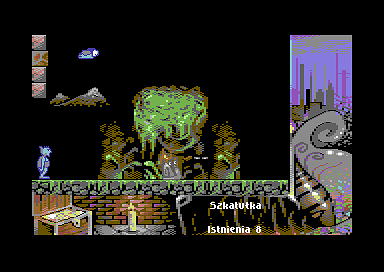 Miecze Valdgira II: Władca Gór (Commodore 64) screenshot: Snail and bird