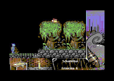 Miecze Valdgira II: Władca Gór (Commodore 64) screenshot: Worm and bird