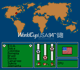 World Cup USA 94 (SNES) screenshot: Select your team.