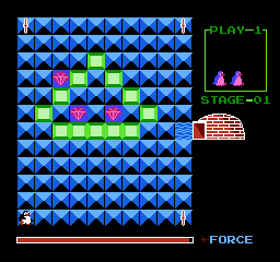 Penguin Hideout (NES) screenshot: Stage 1