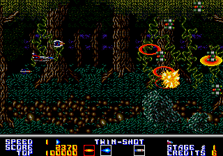 Thunder Spirits (Arcade) screenshot: Keep blasting.