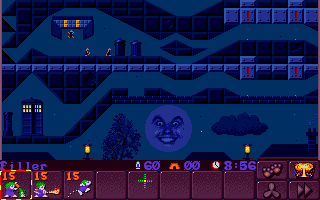 Lemmings 2: The Tribes (Amiga) screenshot: Shadow Tribe.