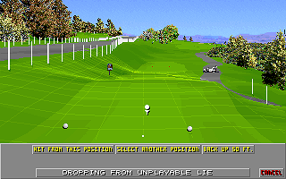 Links: Championship Course - Bountiful Golf Course (DOS) screenshot: Dropping ball position