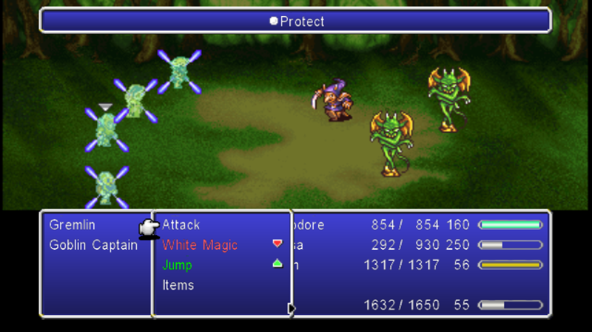 Final Fantasy IV: The After Years (Wii) screenshot: Casting Protect