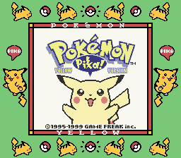 Pokémon Yellow Version: Special Pikachu Edition (Game Boy) screenshot: Title screen (SGB)