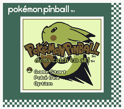 Pokémon Pinball (Game Boy Color) screenshot: Title screen (SGB)