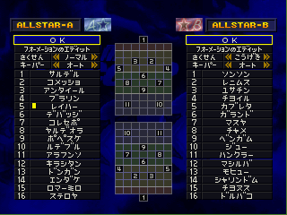 Dynamite Soccer 98 (PlayStation) screenshot: Team strategy board