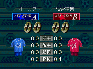 Dynamite Soccer 98 (PlayStation) screenshot: Match results