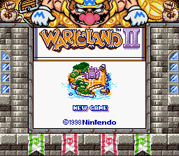 Wario Land II (Game Boy Color) screenshot: Title screen (SGB)