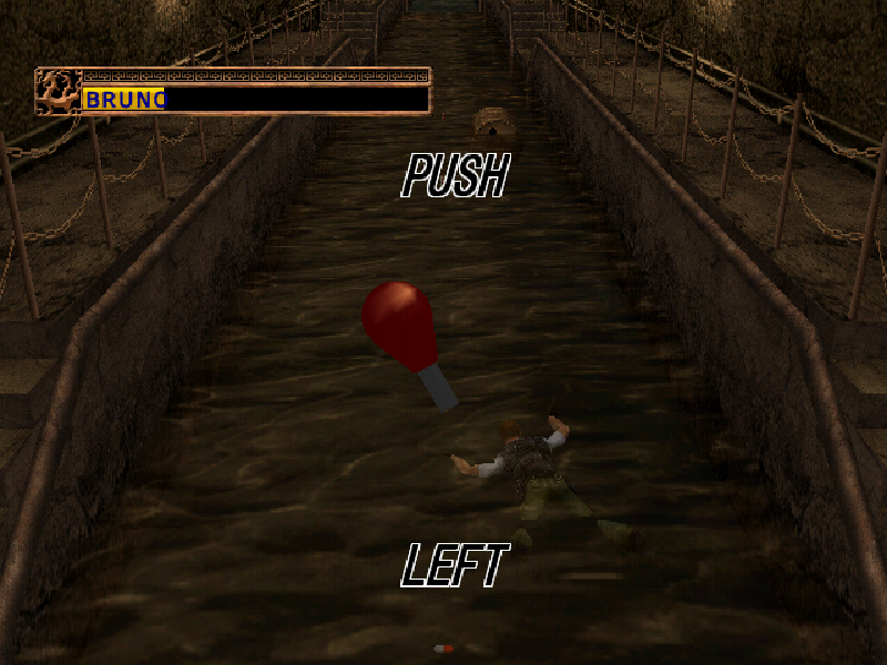 Asian Dynamite (Arcade) screenshot: A swimming level.