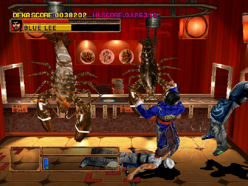 Asian Dynamite (Arcade) screenshot: You guys should've kept cooking those lobsters.