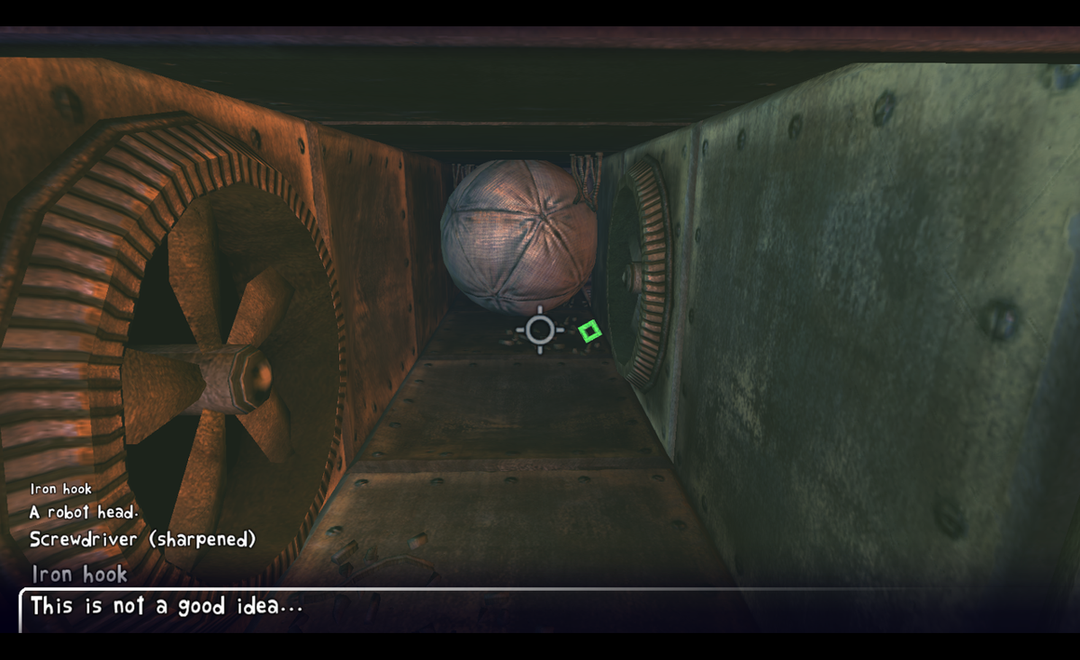 Dead Cyborg: Episode 1 (Windows) screenshot: A ballon made with nano materials is blocking the way.