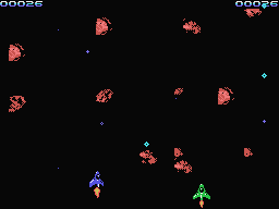 Astrododge (ColecoVision) screenshot: Battle your friend in versus mode